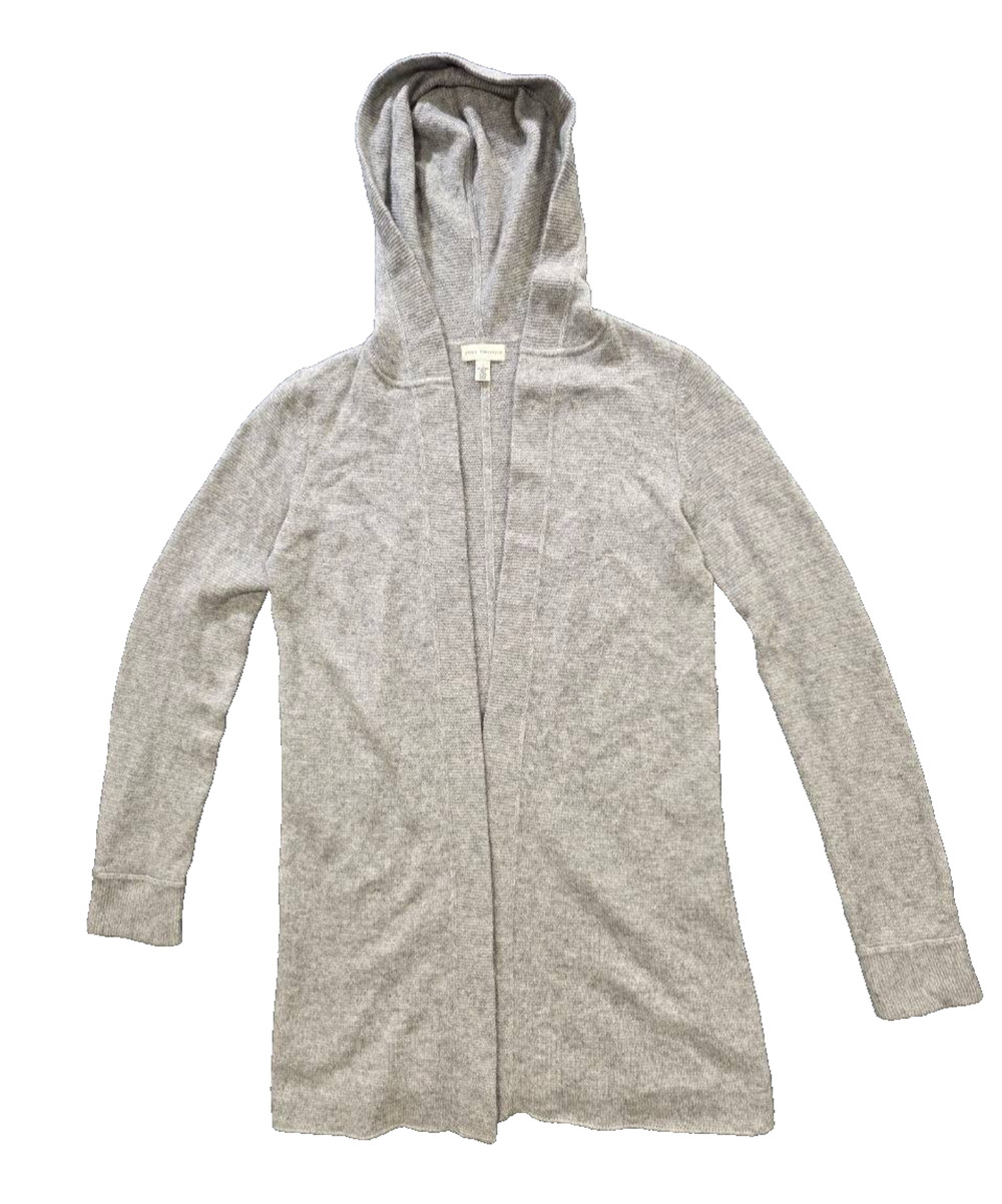 Style Portfolio Open 100% Cashmere Cardigan Hoodie babydoll Gray Small A011300